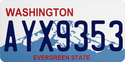 WA license plate AYX9353