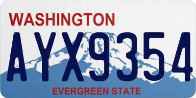 WA license plate AYX9354