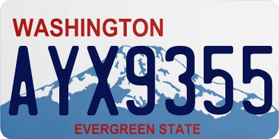 WA license plate AYX9355