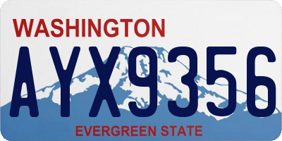 WA license plate AYX9356