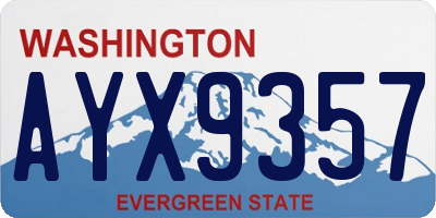 WA license plate AYX9357