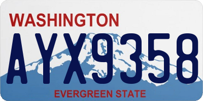 WA license plate AYX9358