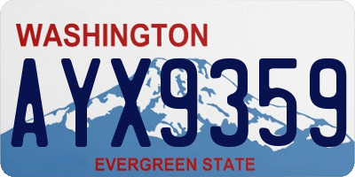 WA license plate AYX9359