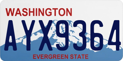 WA license plate AYX9364