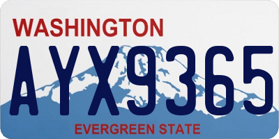 WA license plate AYX9365