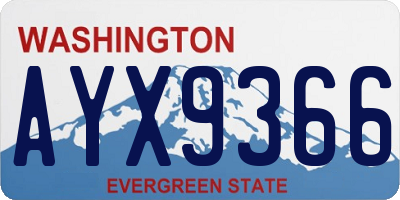 WA license plate AYX9366