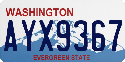 WA license plate AYX9367