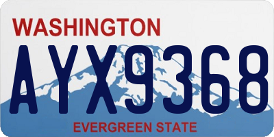 WA license plate AYX9368