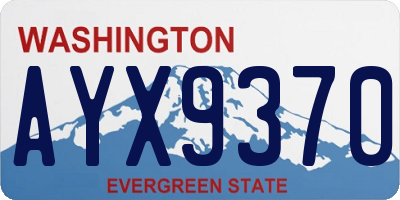 WA license plate AYX9370