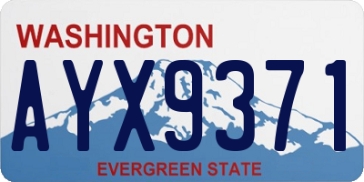 WA license plate AYX9371