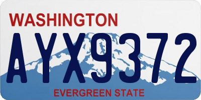 WA license plate AYX9372