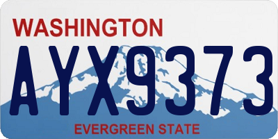 WA license plate AYX9373