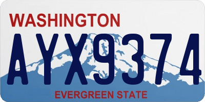 WA license plate AYX9374