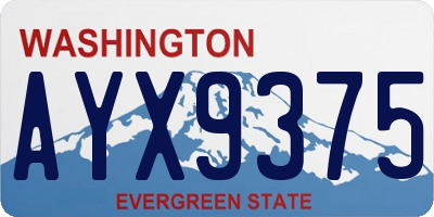 WA license plate AYX9375