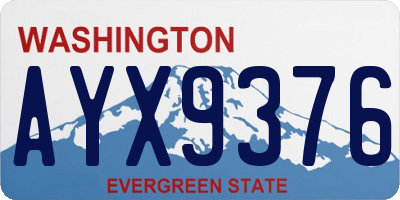 WA license plate AYX9376