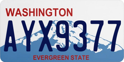 WA license plate AYX9377