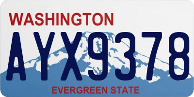 WA license plate AYX9378