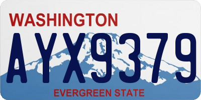 WA license plate AYX9379