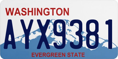 WA license plate AYX9381