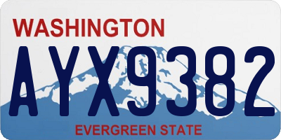 WA license plate AYX9382