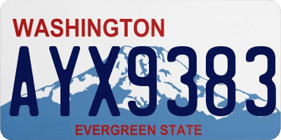 WA license plate AYX9383