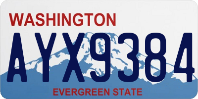 WA license plate AYX9384