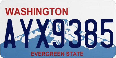 WA license plate AYX9385