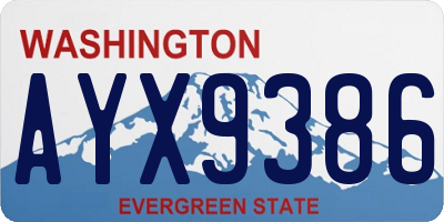 WA license plate AYX9386