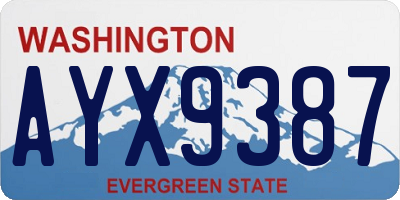 WA license plate AYX9387