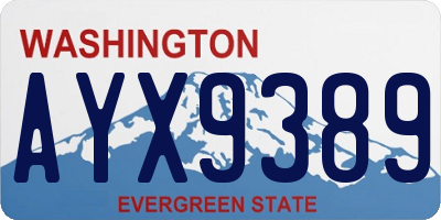 WA license plate AYX9389