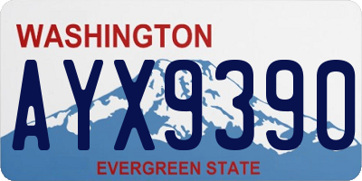 WA license plate AYX9390