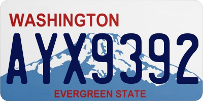 WA license plate AYX9392