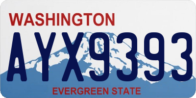 WA license plate AYX9393