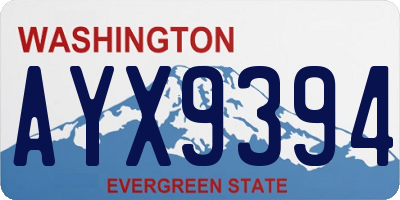 WA license plate AYX9394