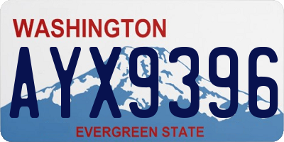 WA license plate AYX9396