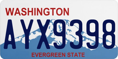 WA license plate AYX9398