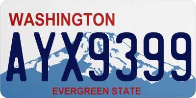 WA license plate AYX9399