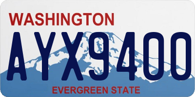 WA license plate AYX9400