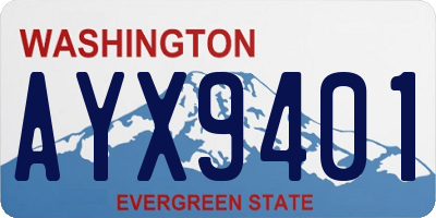 WA license plate AYX9401