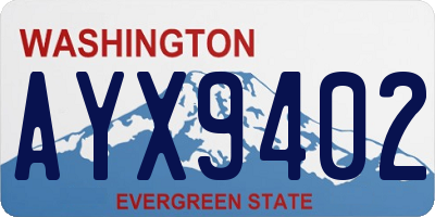 WA license plate AYX9402