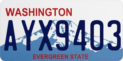 WA license plate AYX9403