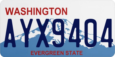 WA license plate AYX9404