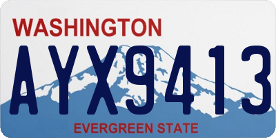 WA license plate AYX9413