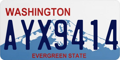 WA license plate AYX9414