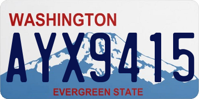 WA license plate AYX9415