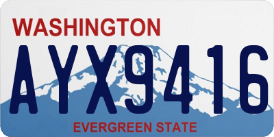 WA license plate AYX9416