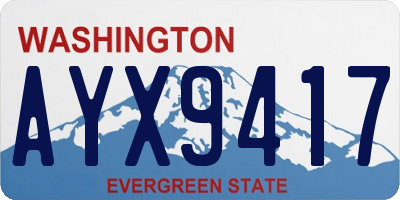 WA license plate AYX9417