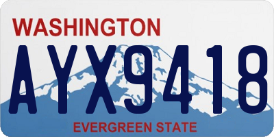 WA license plate AYX9418