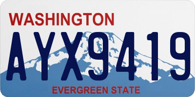 WA license plate AYX9419