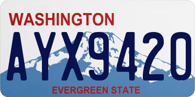 WA license plate AYX9420